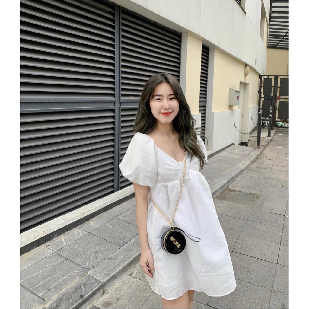 [Mã SKAMA06 giảm 8% tối đa 50K đơn 250K] ĐẦM TRẮNG TAY BỒNG NHÍU NƠ NGỰC | BigBuy360 - bigbuy360.vn