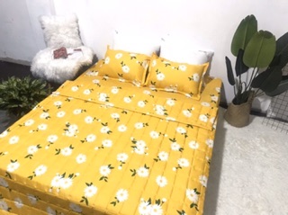 Bộ 5 Món Hè Cotton Poly Mẫu Hoa Cúc Vàng