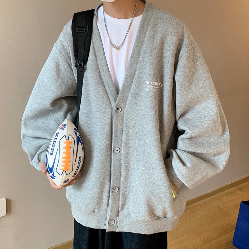 Áo khoác cardigan nam nữ tay bồng chất nỉ chân cua dày dặn, Áo Khoác ngoài Form Rộng Phong Cách Hàn Quốc