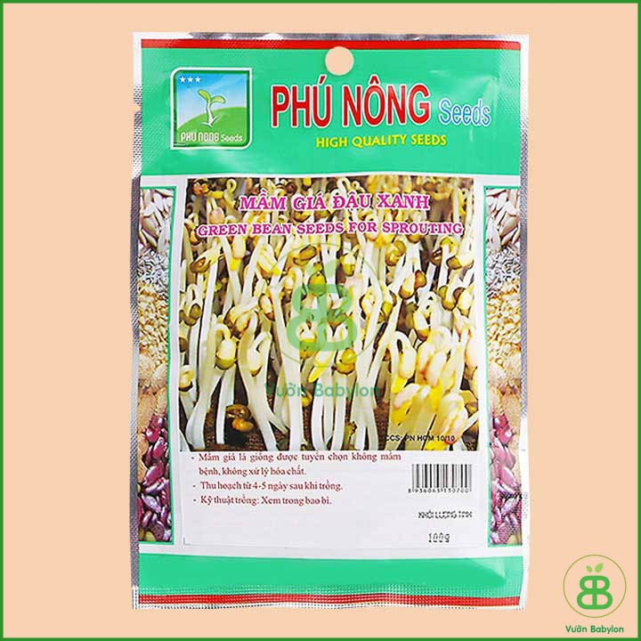 Hạt Giống Mầm Giá Đậu Xanh Dễ Trồng 100gr