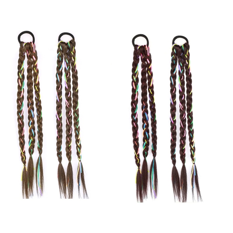 brroa Wig Ponytail Braid Dirty Braid Decor Wig Braided Ponytail Hiphop Braid Hair Decor Braiding Hair Chains Accessories