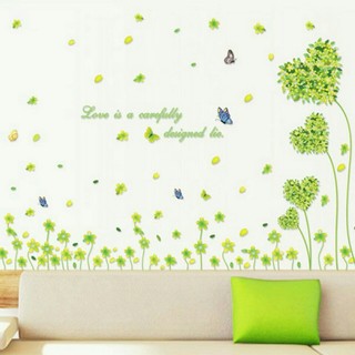 decal dán tường trái tim xanh