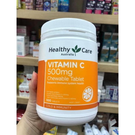 SALE DATE 2024- Viên ngậm Vitamin C Healthy Care hộp 500v 500mg Hàng Chuẩn