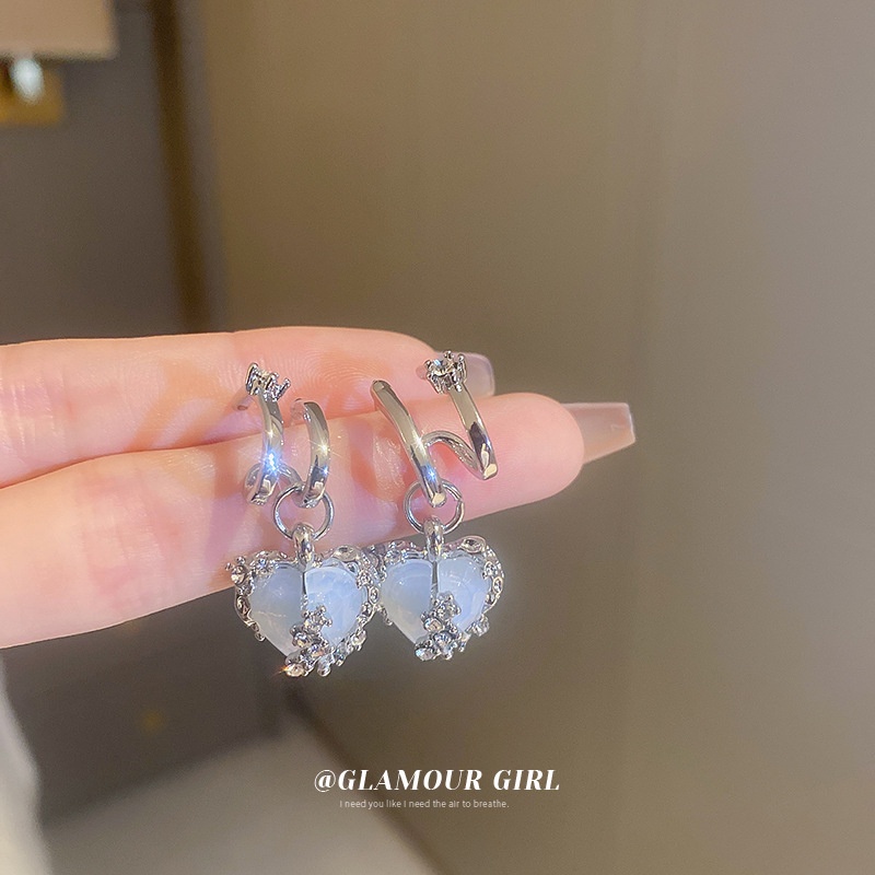 Bông Tai Hình Vuông Đính Kim Cương Lấp Lánh Phong Cách Hàn Quốc Dành Cho Nữ