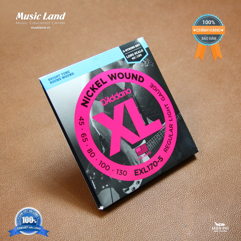 Dây Đàn Guitar Bass D’Addario EXL170-5 – Chính Hãng