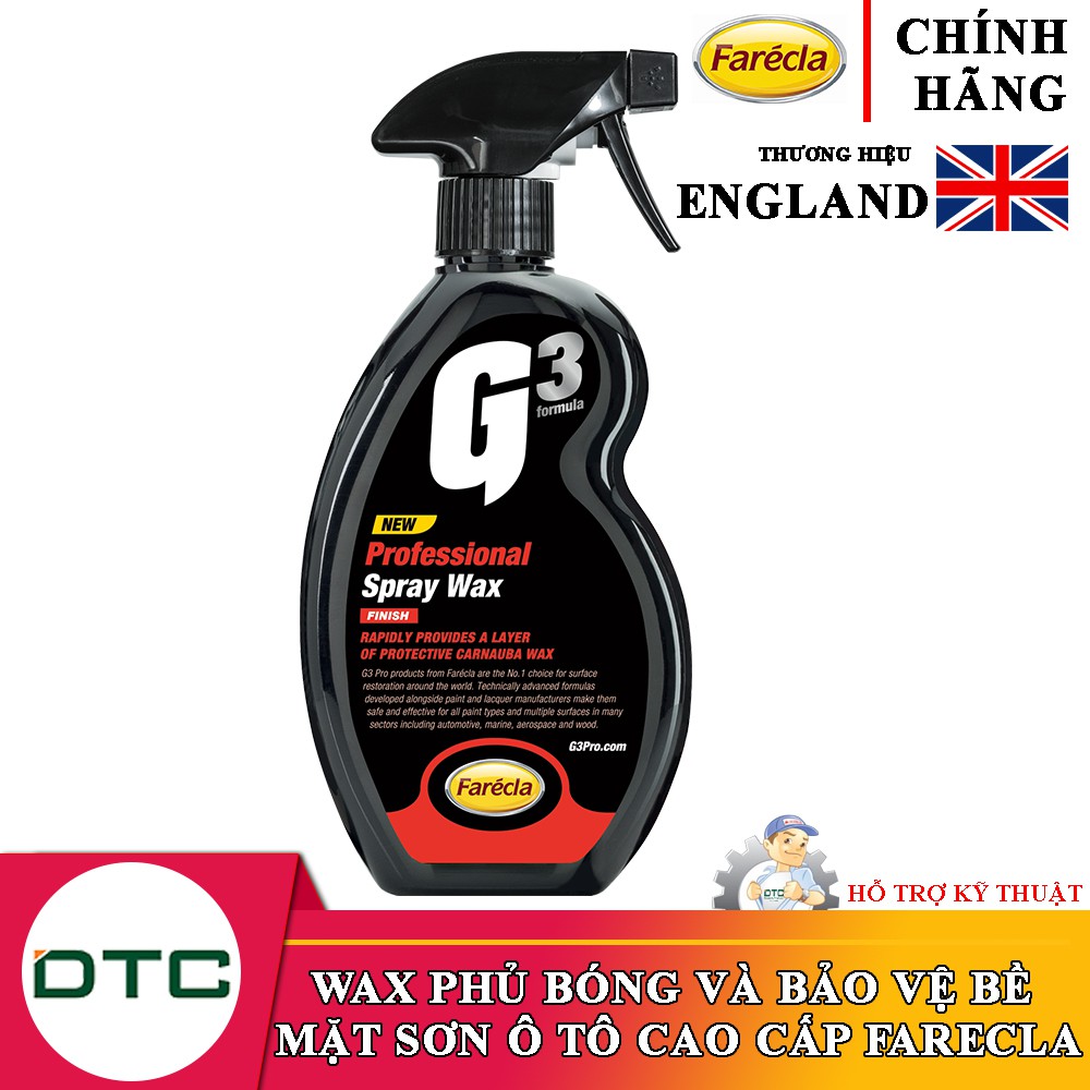 Chai xịt Wax bề mặt sơn Ô tô G3 Pro Spray Wax 500ml
