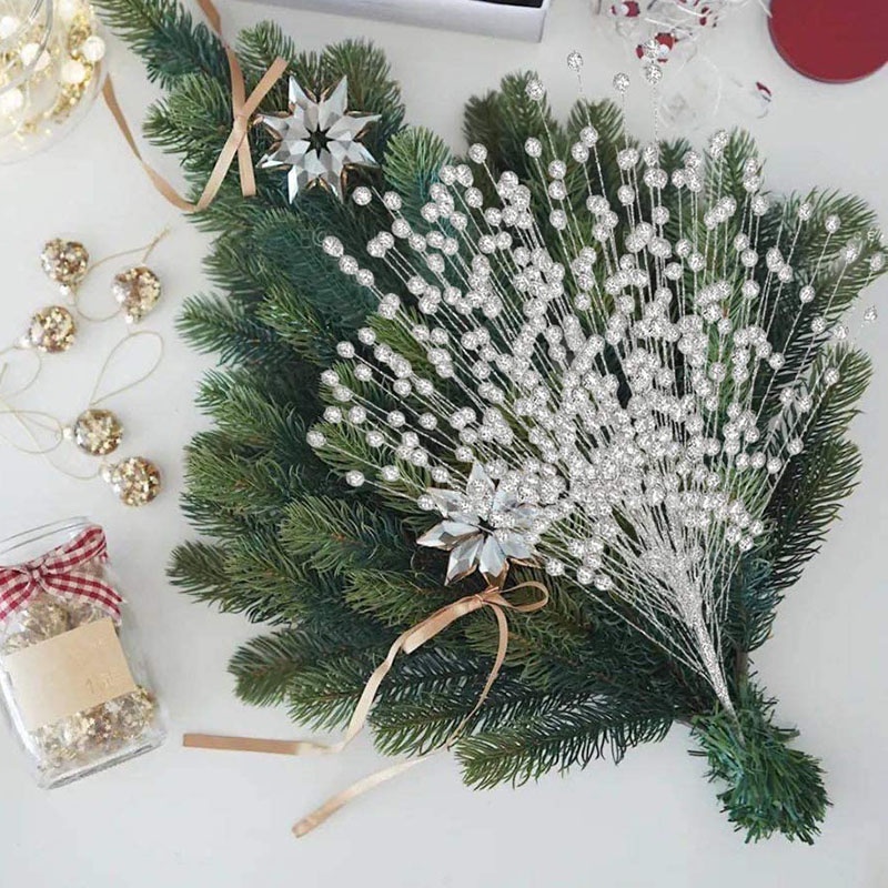 Bó Hoa Xốp Nhân Tạo Màu Vàng Sống Động Trang Trí Giáng Sinh / Tiệc Tùng / Chụp Ảnh