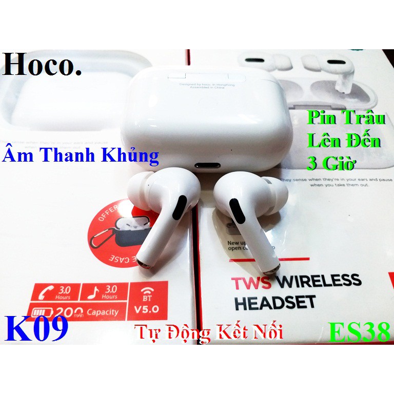 Tai nghe Hoco ES38 kiểu dáng như Airpods Pro bảo hahfnh 12 tháng tặng kèm bao silicon - chính hãng