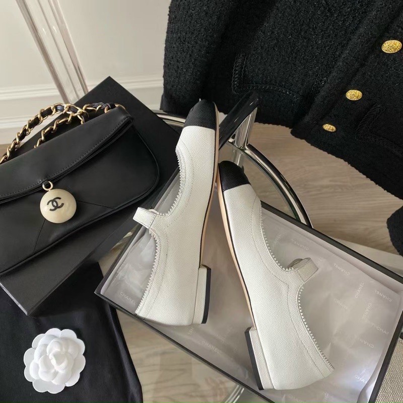 Giày búp bê channel đế bệt khoá ngang spsl fullbox bill túi giấy | BigBuy360 - bigbuy360.vn