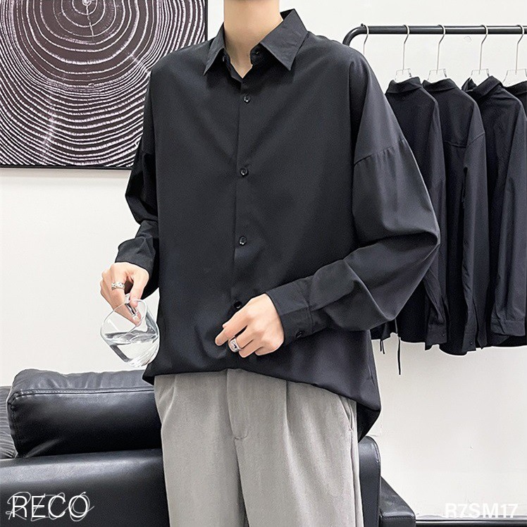 Áo sơ mi nam nữ Hàn Quốc cao cấp dáng rộng dài tay Shirt Loose R7SM17 Unisex