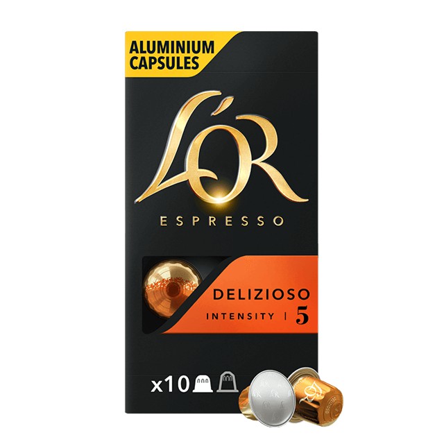 Viên nén cà phê Nespresso compatible L'OR - 𝐄𝐒𝐏𝐑𝐄𝐒𝐒𝐎 𝐃𝐄𝐋𝐈𝐙𝐈𝐎𝐒𝐎 - Hộp 10 coffee capsules