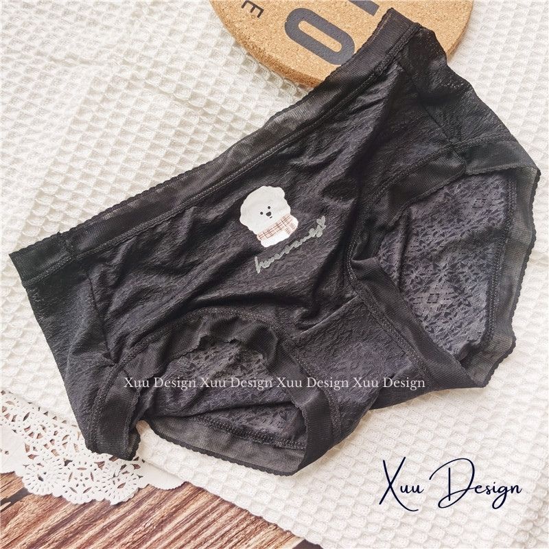 Quần lót ren nữ sexy Wexuu quần lót nữ ren gợi cảm thông thoáng, họa tiết gấu dễ thương - QC113