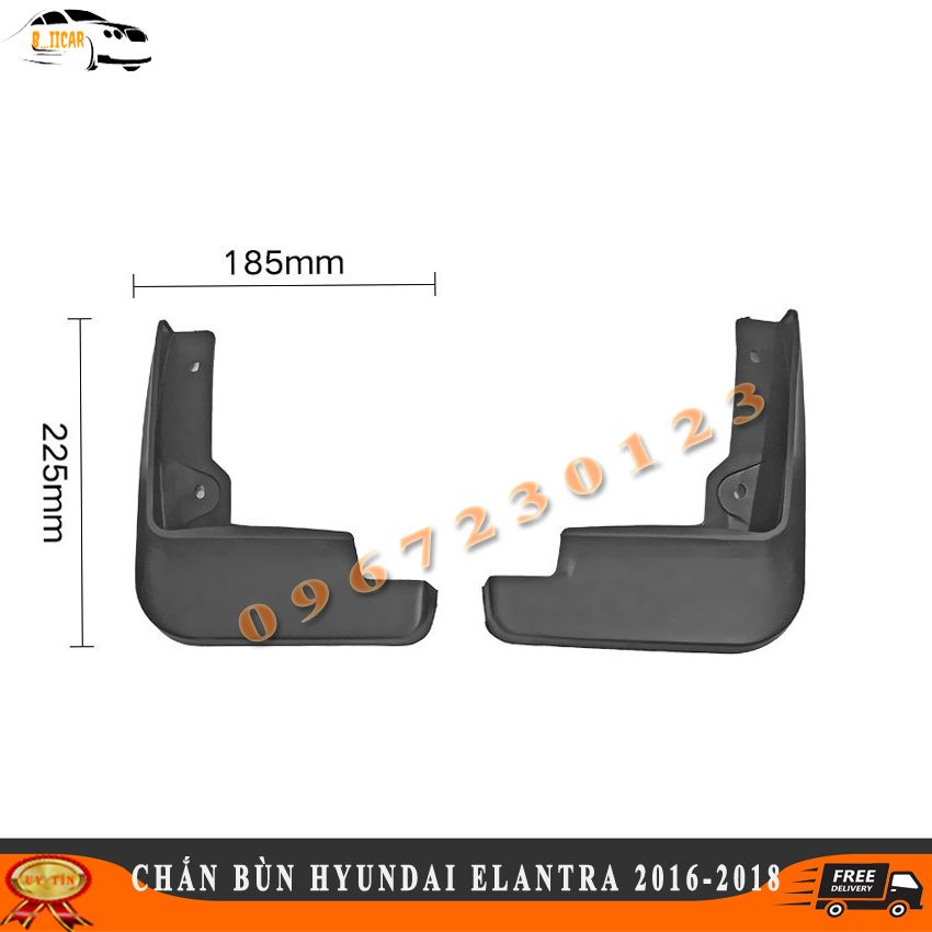 Bộ 4 Chắn Bùn Ô TÔ Hyundai Elantra 2016-2018 Nhựa Dẻo ABS