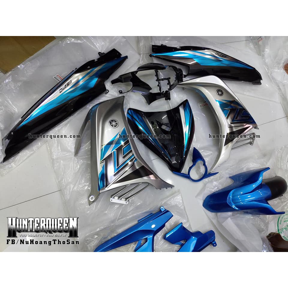 Tem rời Exciter 2011 - Chất liệu crom - LC 2017 bạc đen - Tùy chỉnh theo yêu cầu