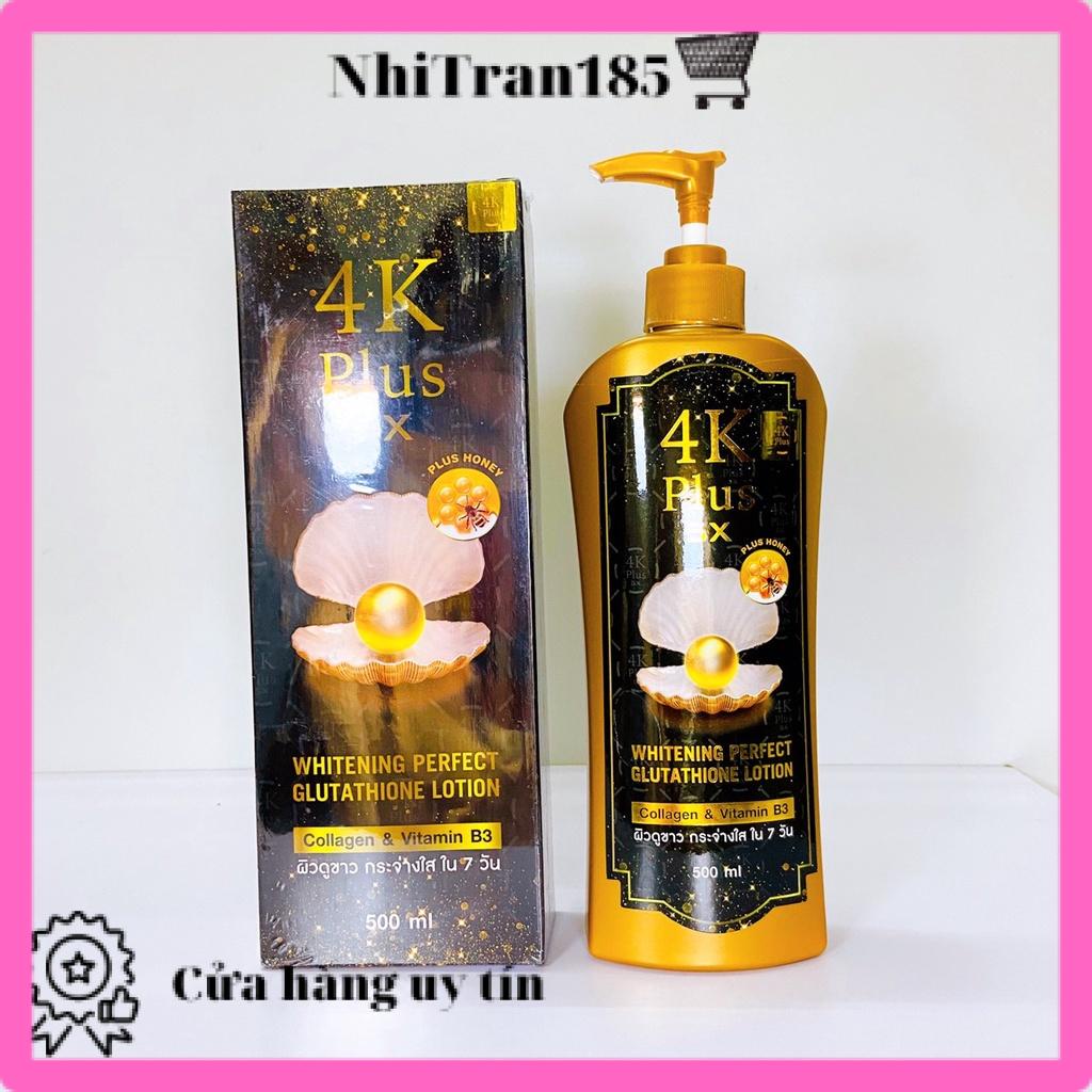 Sữa Dưỡng thể 4k pluss 5x Whitening perfect Glutathione LOTION 500ml Thái lan (Chai vòi)