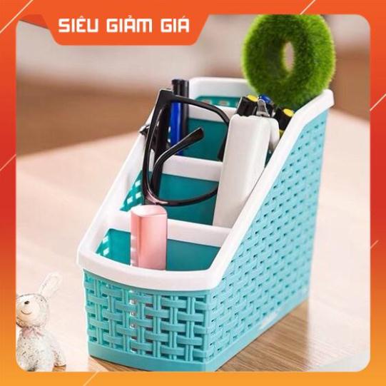 Giỏ đựng đồ đa năng, giỏ nhựa mini để bàn Việt nhật 4 ngăn nhỏ gọn tiện lợi đựng bút,đựng đồ dùng nhỏ