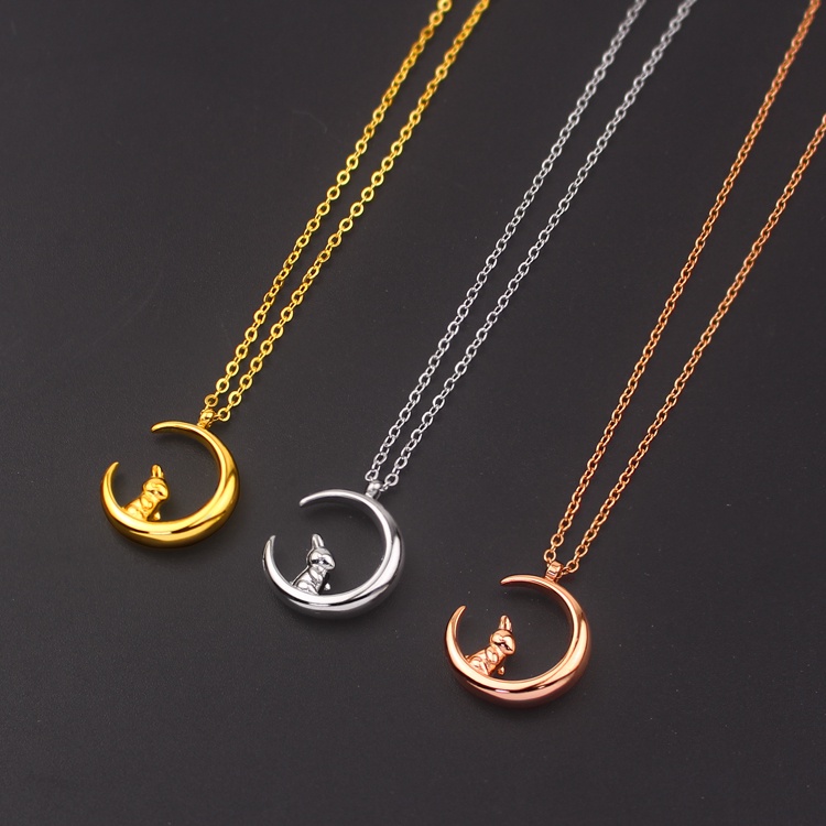 Dây chuyền nữ titan cao cấp thỏ ngọc trên mặt trăng siêu đẹp, bền màu thích hợp đi dự tiệc