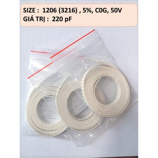 1206 , 5%, c0g, 50v, 220pf - tụ điện dán