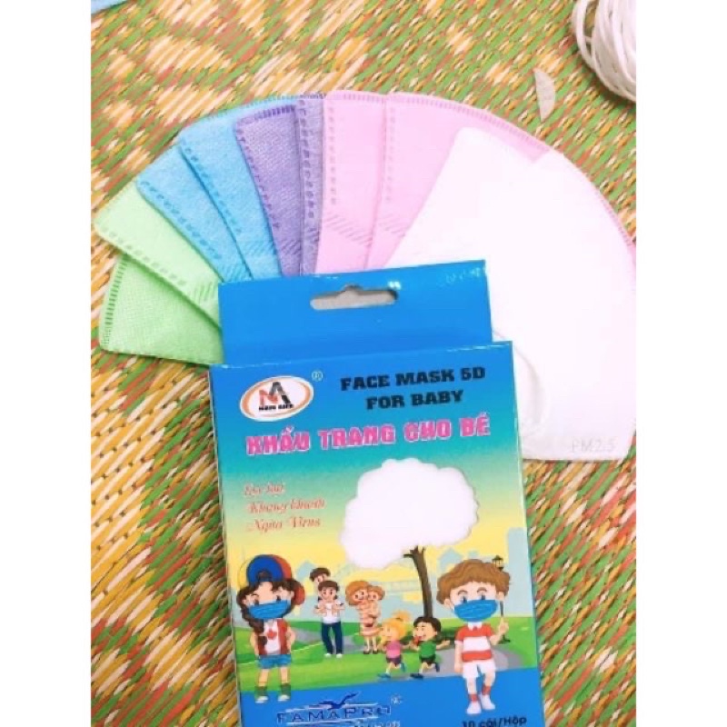 Hộp 10 cái  Khẩu trang y tế 5D FAMAPRO NAM ANH cho trẻ em