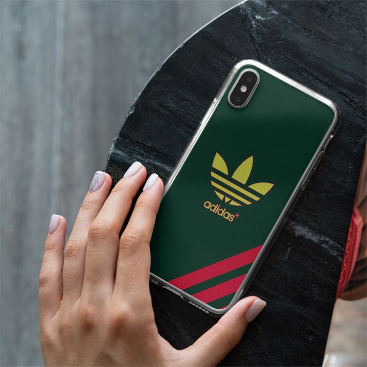 Ốp lưng logo ADIDAS vàng  nền xanh lá cây cho Iphone 5 6 7 8 Plus 11 12 Pro Max X Xr ADIPOD00168