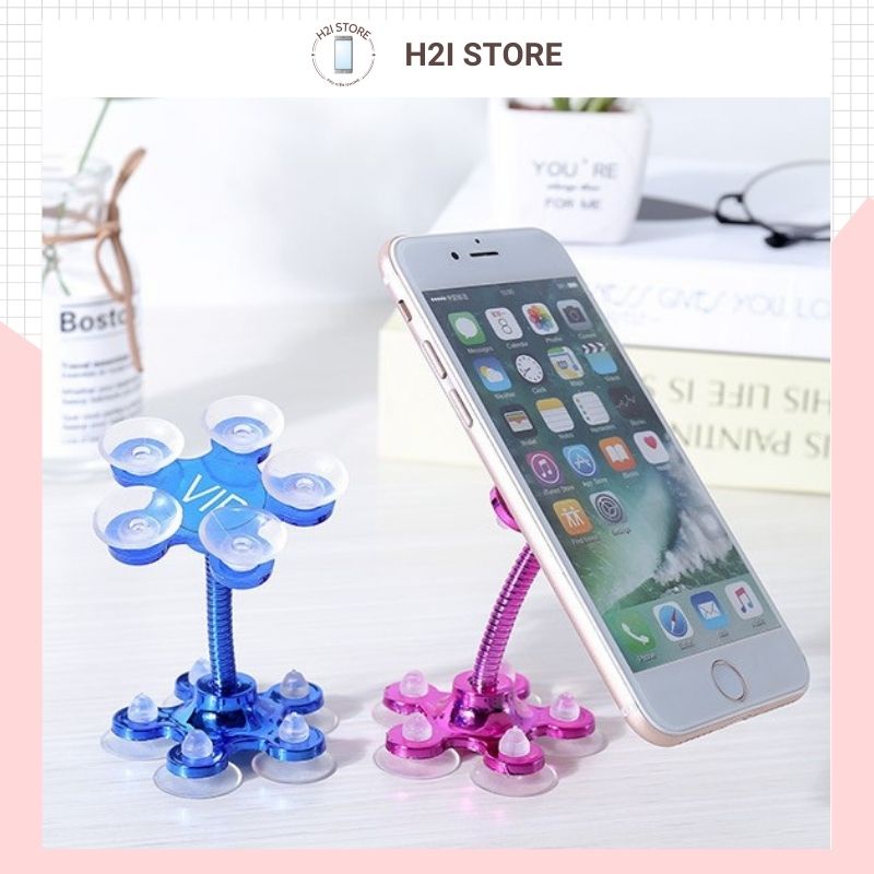 Giá đỡ điện thoại hình cánh hoa siêu dính dùng cho bàn làm việc, trong ô tô tiện lợi - h2i store