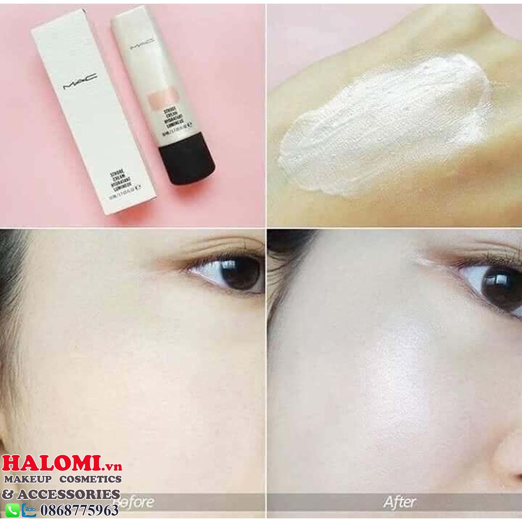 Kem Lót Căng Bóng Mac 50ml Chính Hãng HALOMI Tăng Cường Độ Ẩm Bắt Sáng Tối Ưu