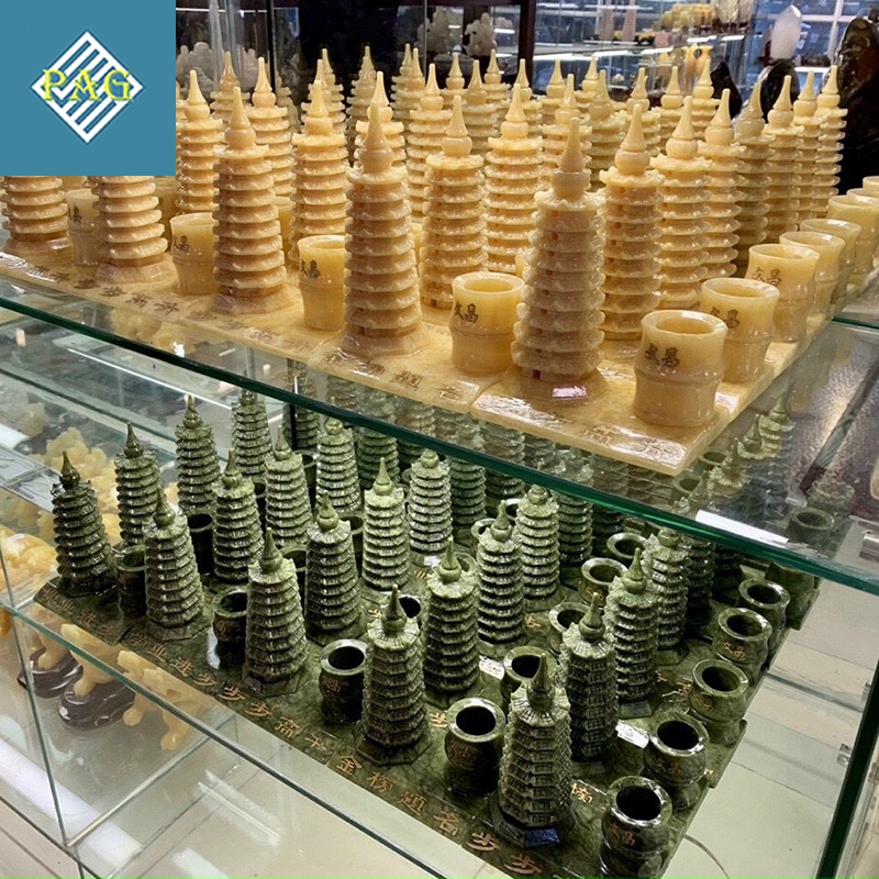 Tháp Văn Xương Kèm Ống Bút Đá Phong Thuỷ Size 15cm