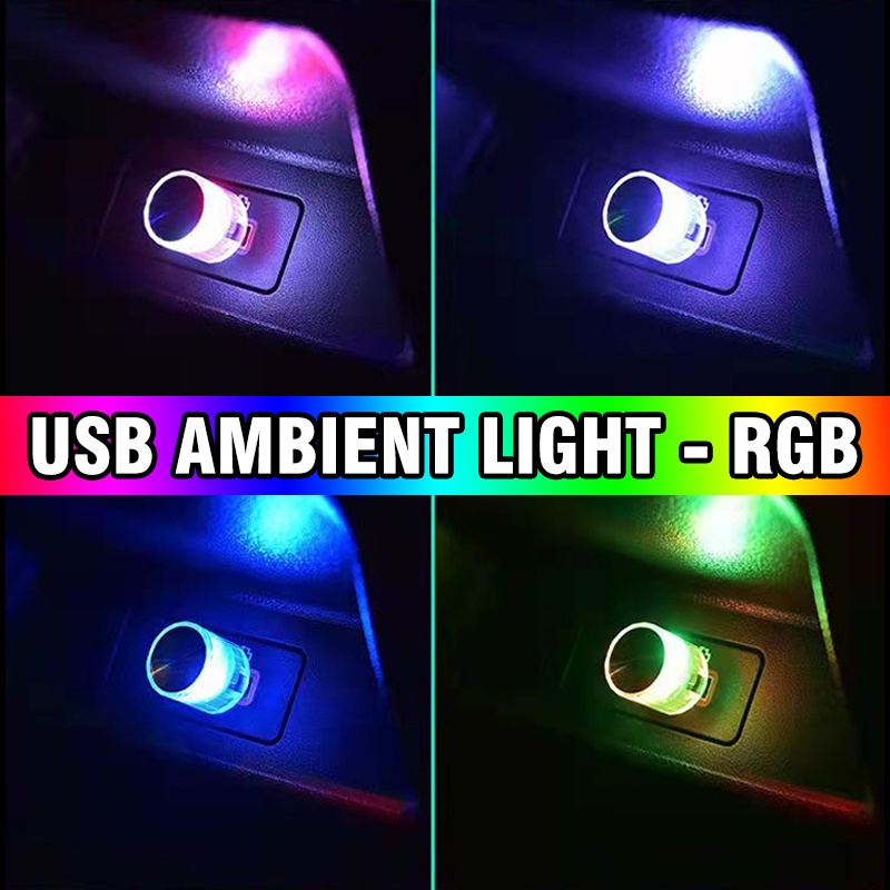 Đèn LED RGB Mini Cổng USB Trang Trí Nội Thất Xe Hơi