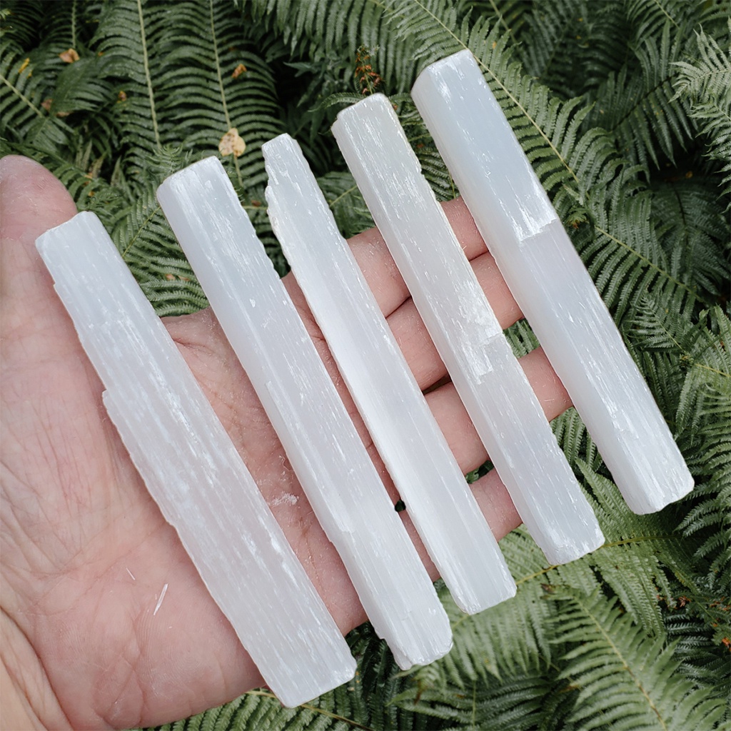 Đá Selenite thanh 10-20cm thanh tẩy và bảo vệ nhà cửa Song An Eco