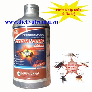 Thuốc muỗi, kiến, gián, ruồi, bọ chét - CYPRA PLUS 25EC 1000ml - Nhập khẩu ẤN ĐỘ