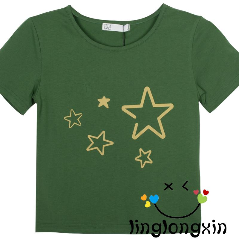 Áo Thun Tay Ngắn In Chữ Fairy Grunge Màu Xanh Lá Phong Cách Harajuku Thời Trang Cho Nữ Linglongxi2-y2k
