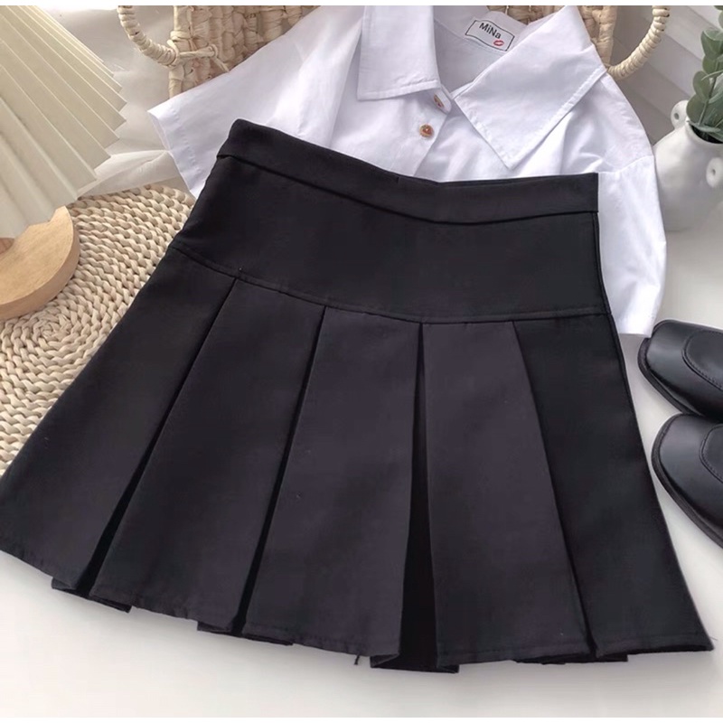 Chân Váy Dáng Chữ A Xếp Ly Bản To 🥰Giảm 35%🥰Chân Váy Xếp Ly Bản To Cạp Cao Phong Cách Hàn Quốc