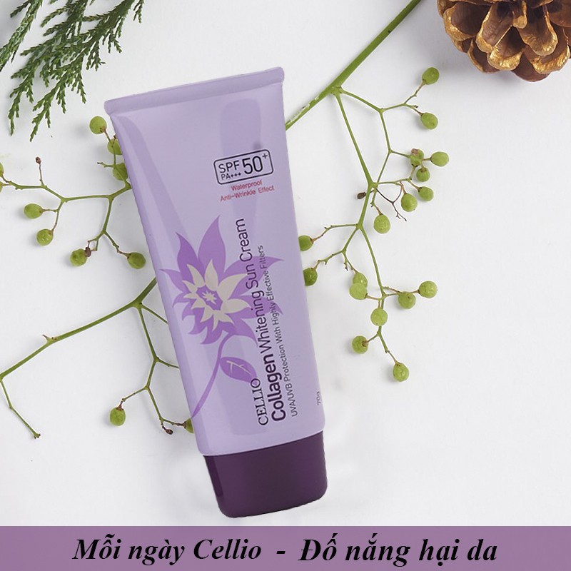 KEM CHỐNG NẮNG CELLIO COLLAGEN WHITENING SUN CREAM SPF50+ PA+++