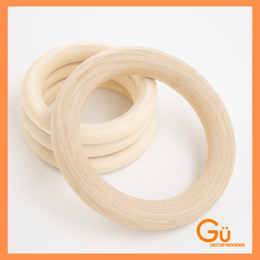 Khoen vòng gỗ Gu Decor Wooden, vòng gỗ luyện tay Montessori cho bé size 7cm và 4cm