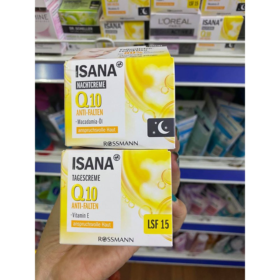 Bộ kem dưỡng da chống lão hóa Isana Q10, xách tay Đức