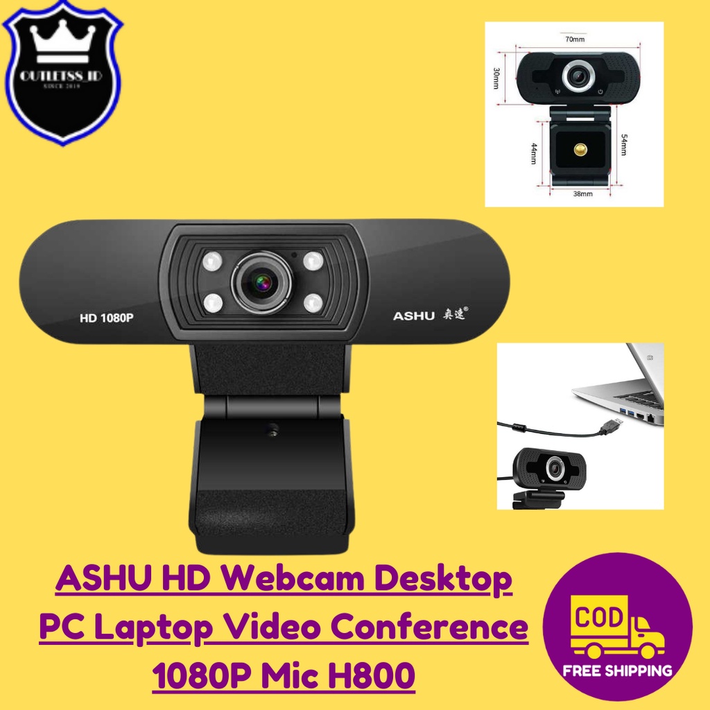 Webcam Ashu Hd 1080P toàn bộ micro cho máy tính Laptop | Webcam 1080P kèm micro