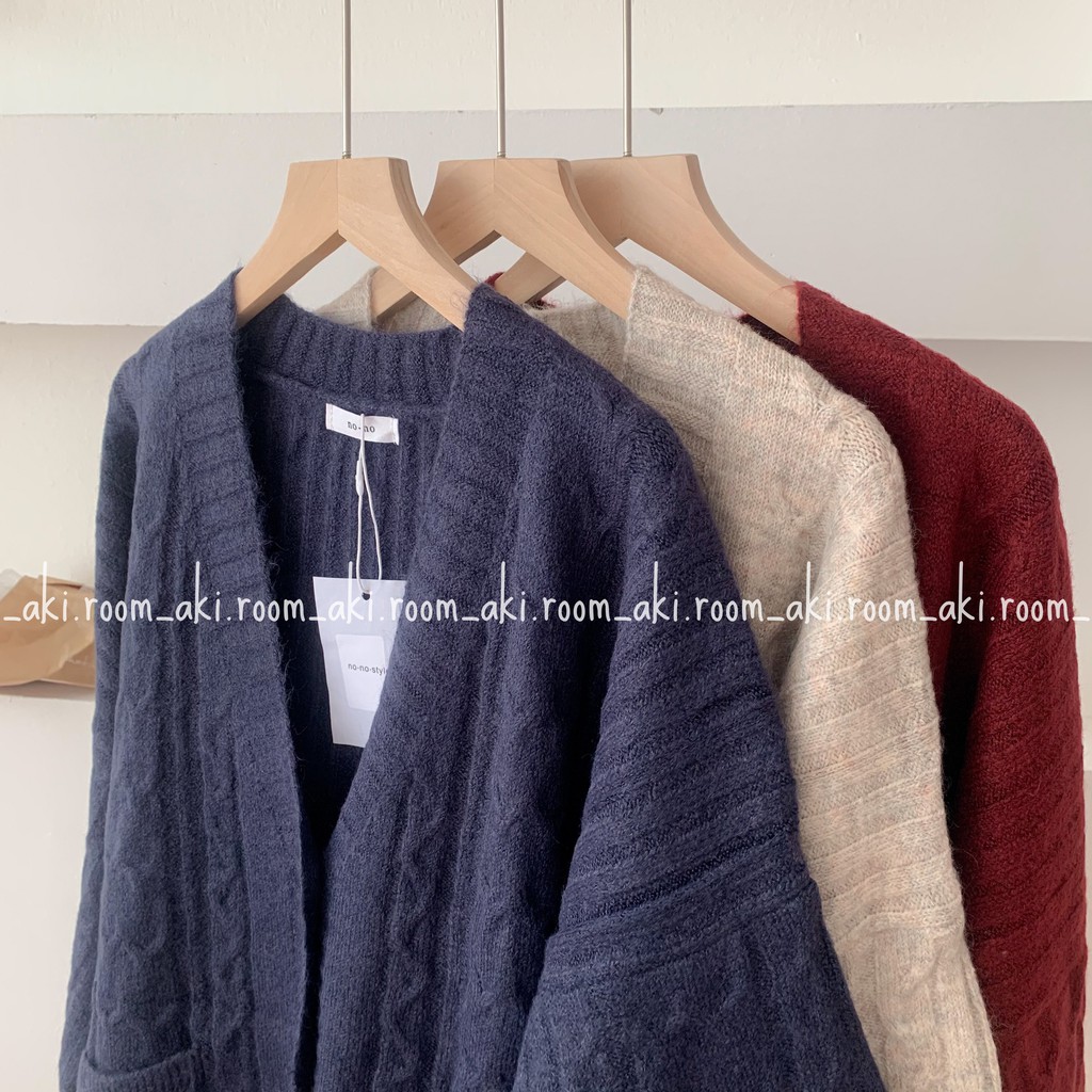 Áo cardigan len thừng hai túi vuông A030 | BigBuy360 - bigbuy360.vn