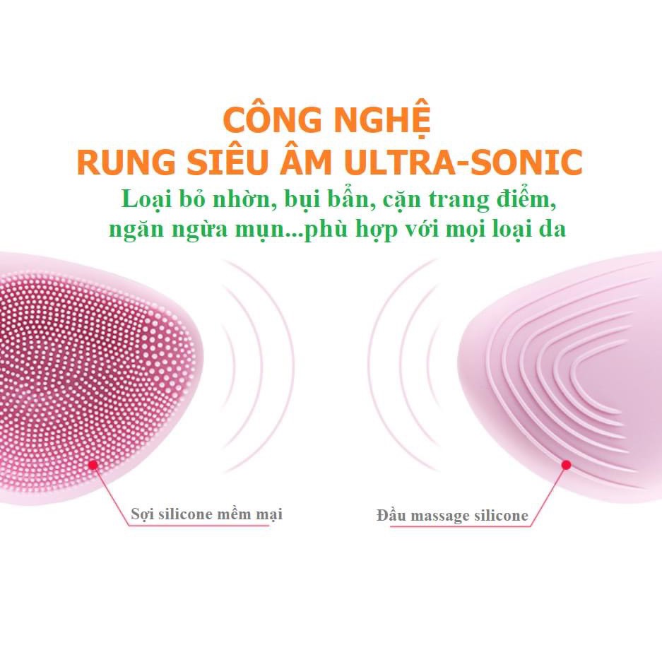 Máy rửa mặt chính hãng SONIC FACIAL - máy rửa mặt sóng siêu âm mẫu mới 2021 - MRM SONIC