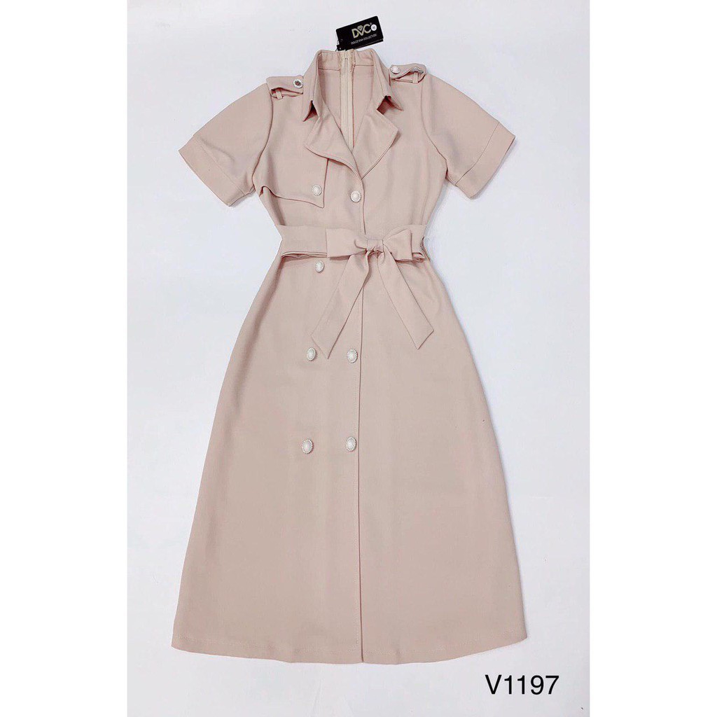 [ xả kho ] MiD Đầm nữ cổ sơ mi hồng V1197 Mie Design kèm ảnh thật