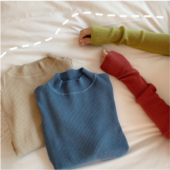 [quà tặng là chun buộc tóc ạ] Áo len tăm Quảng Châu 3 phân chất đẹp Loại I | BigBuy360 - bigbuy360.vn