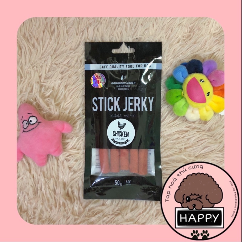 Bánh thưởng thịt que mềm cho chó / Snack thanh mềm cho cún BowWow Stick Jerky [Ảnh thật][Có sẵn]- Tạp Hóa Thú Cưng Happy