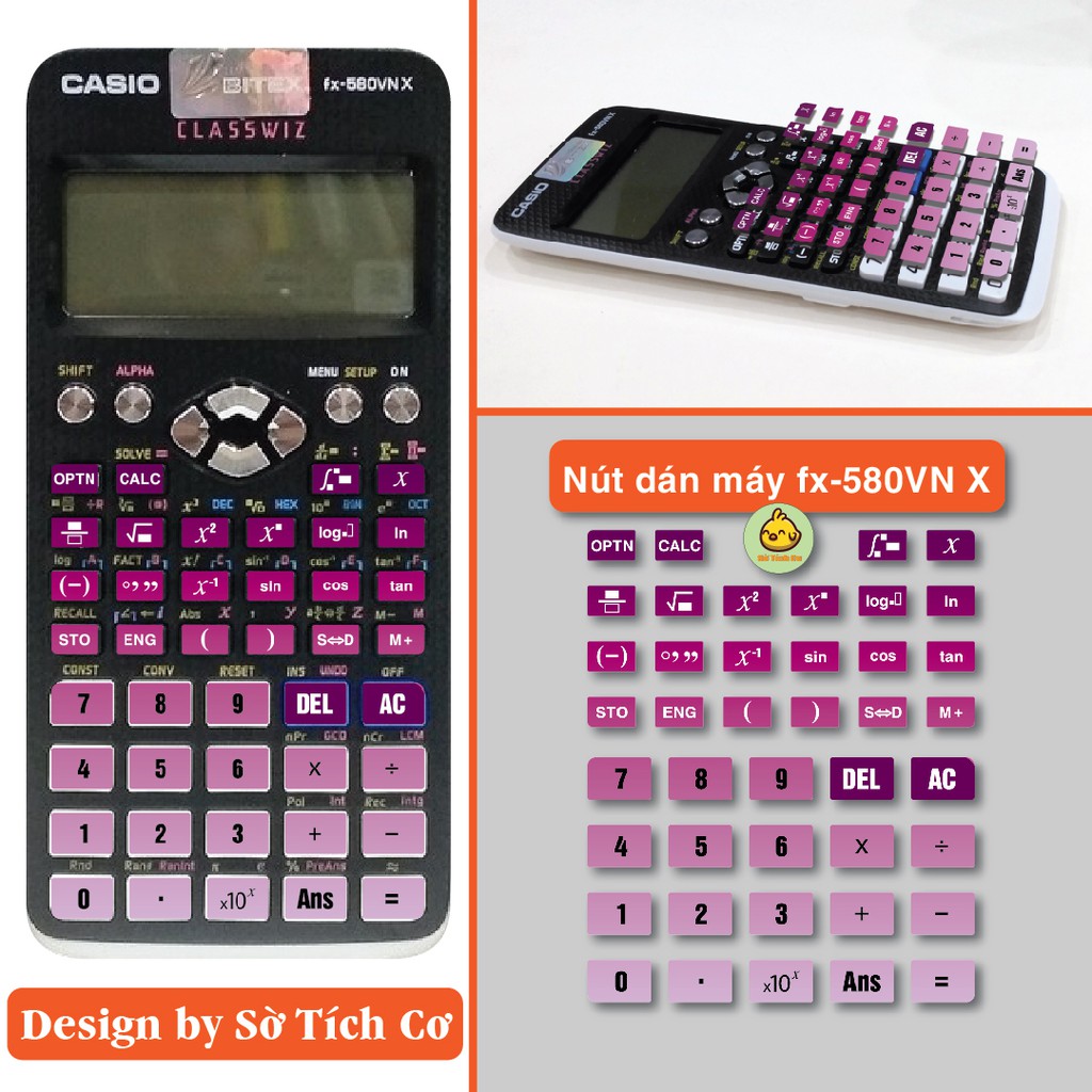 Dán Bàn Phím FX580vn-x - Miếng decal dán bàn phím máy tính casio nhiều màu sắc MSP: Phim580