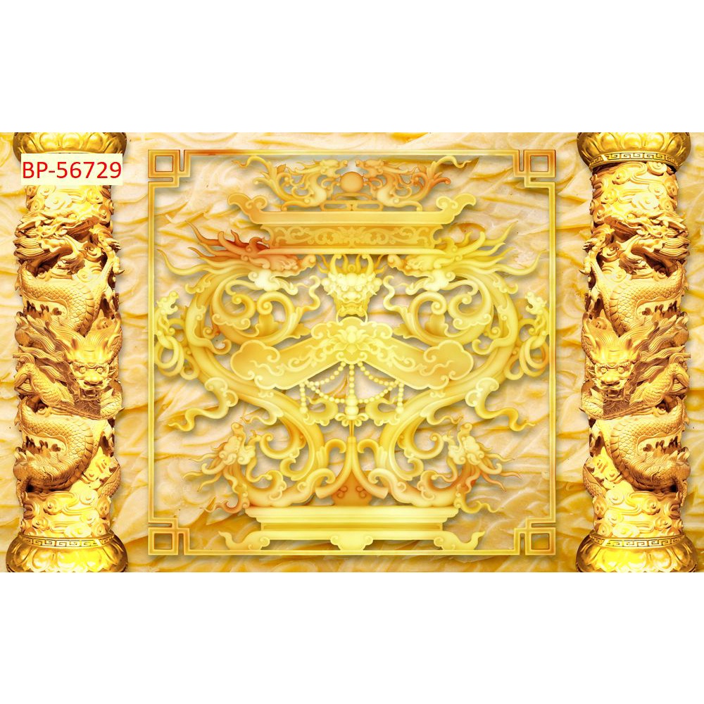 Tranh Dán tường 3d Phòng thờ, bàn thờ hình phật tổ, bình phong, núi non