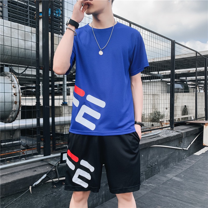 Đồ bộ nam thể thao thích hợp mặc mùa hè chất thể thao mềm mịn thoáng mát