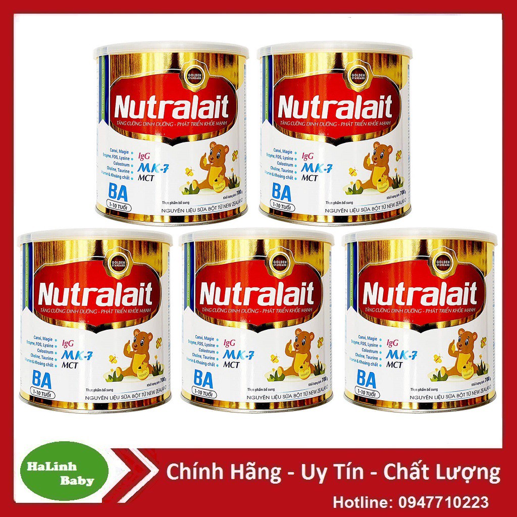 Combo 5 Lon Sữa Nutralait BA 700g [Date mới nhất]