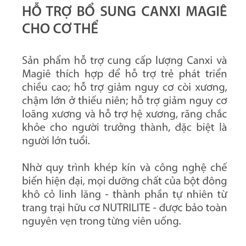 Khoáng Chất Canxi & Magie Nutrilite | BigBuy360 - bigbuy360.vn