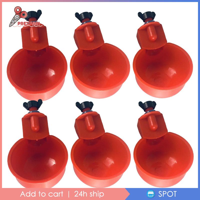 1 [Prettyia1] Bộ 6 Bát Uống Nước Tự Động Cho Gà Vịt Gà Tây Gà Tây Dễ Vệ Sinh