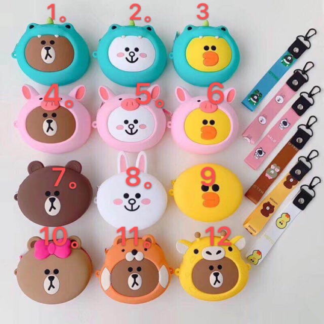🐻Cartoon silicone ví dễ thương ví lưu trữ túi son môi thay đổi trang trí | BigBuy360 - bigbuy360.vn