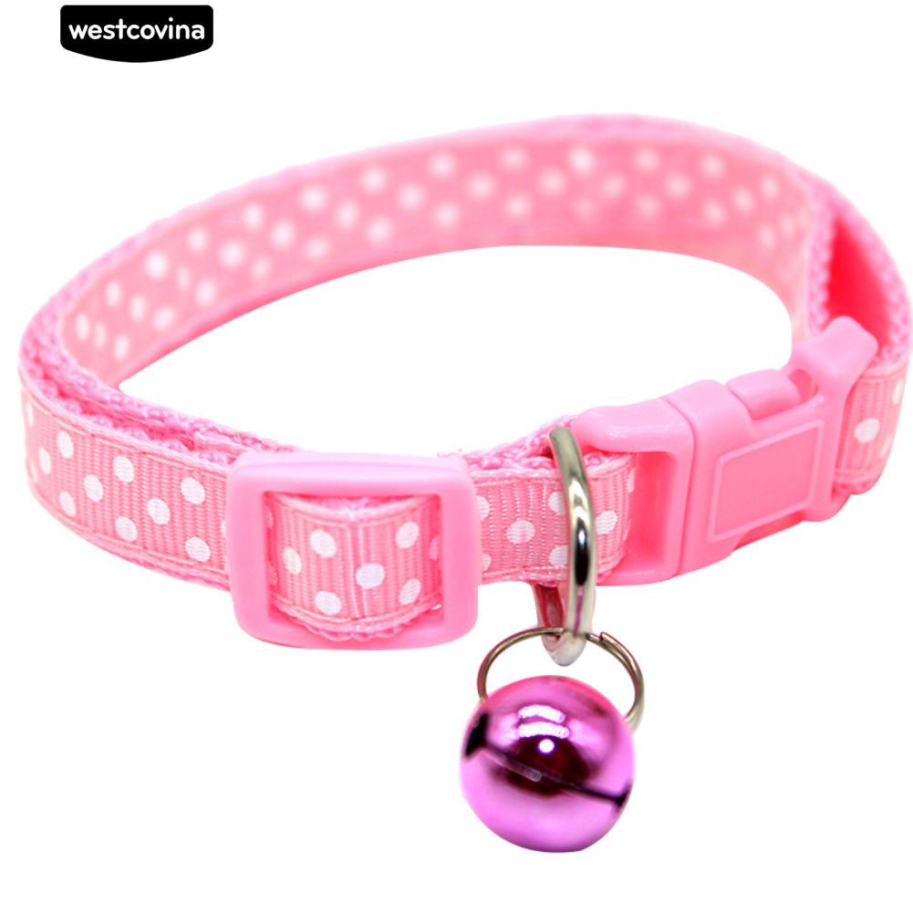Vòng đeo cổ họa tiết chấm bi có chuông xinh xắn dành cho thú cưng