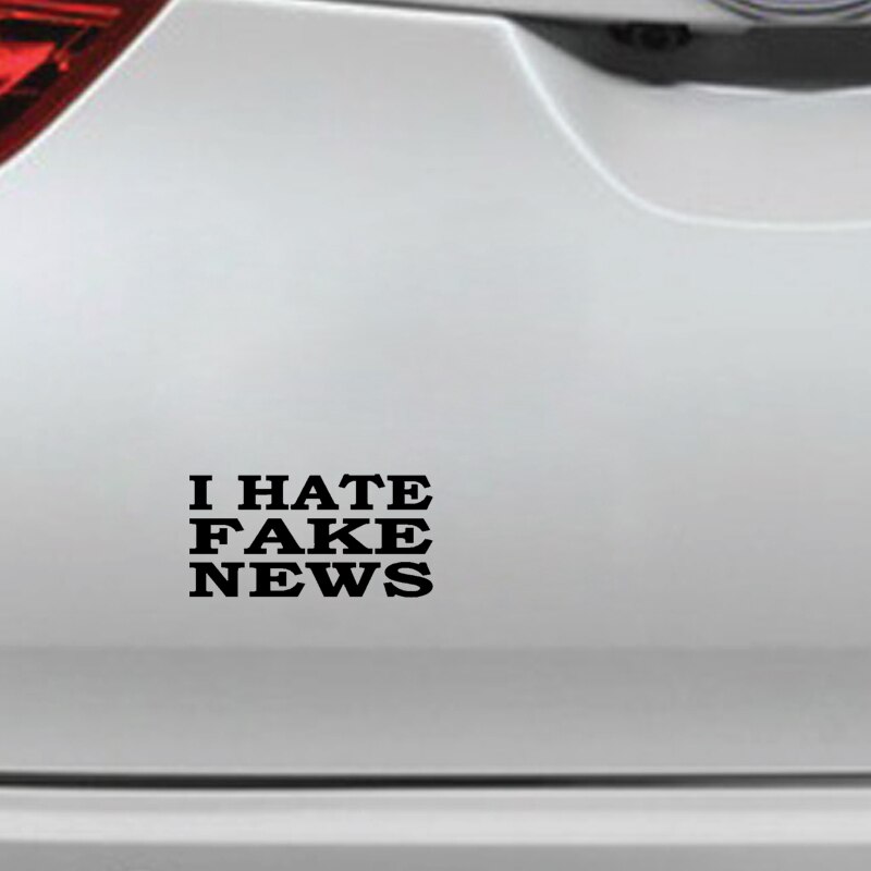 Decal Dán Trang Trí Xe Hơi Hình I Hate Fake Màu Đen Bạc 16.5cmx8.2cm